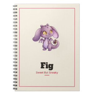 Fig the Dragon Spiral Notebook