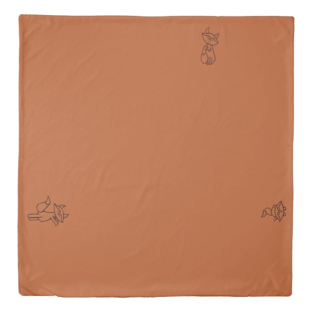 Fig the Fox outlined Duvet Cover (Front)