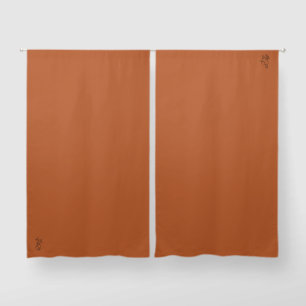 Fig the Fox outlined orange-brn black out Curtains