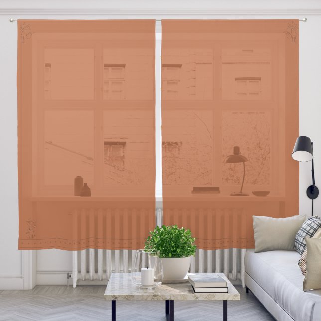 Fig the Fox outlined relax Sheer Curtains (Living Room)