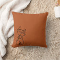 Fig the Fox outlined Throw Pillow