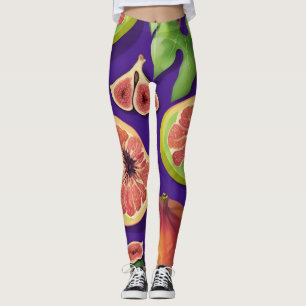 Fig Watercolor Colorful Personalized Pattern Leggings
