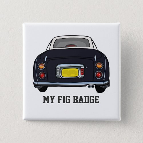 Figarations Black Figaro Car Name Badge Pinback Button