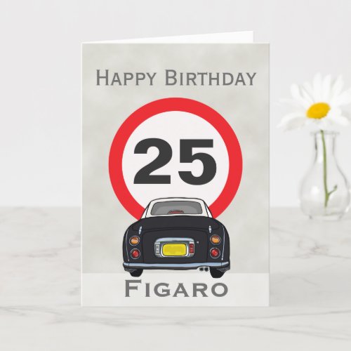 Figarations Black Figaro Motor Car Birthday Card