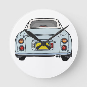 Figarations Blue Figaro Car Workshop Garage Clock