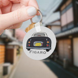 Figarations Cute Black Figaro Car Driver Name Keychain