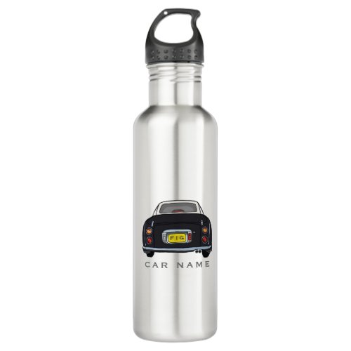 Figarations Cute Black Figaro Car Name Monogram Stainless Steel Water Bottle