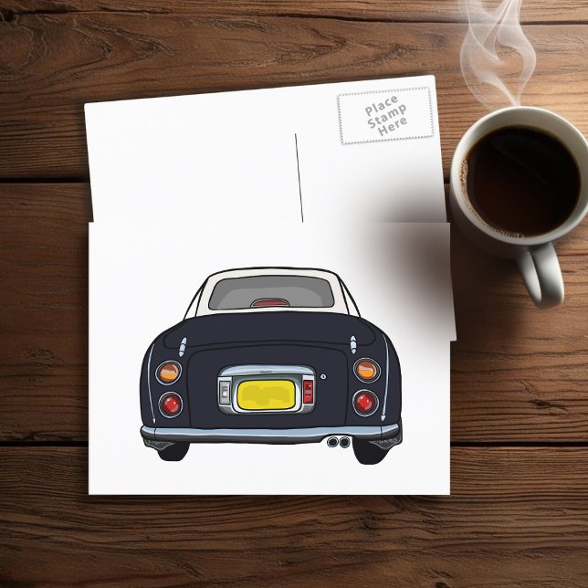 Figarations Cute Black Figaro Car Postcard (Fun figgy postcard to send to your car (or your friends))