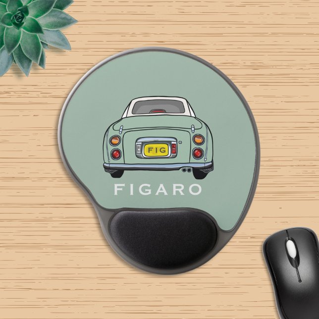 Figarations Cute Emerald Green Car Monogram Gel Mouse Pad (Love emerald green figaros and need a mouse pad? Add your name to this one!)