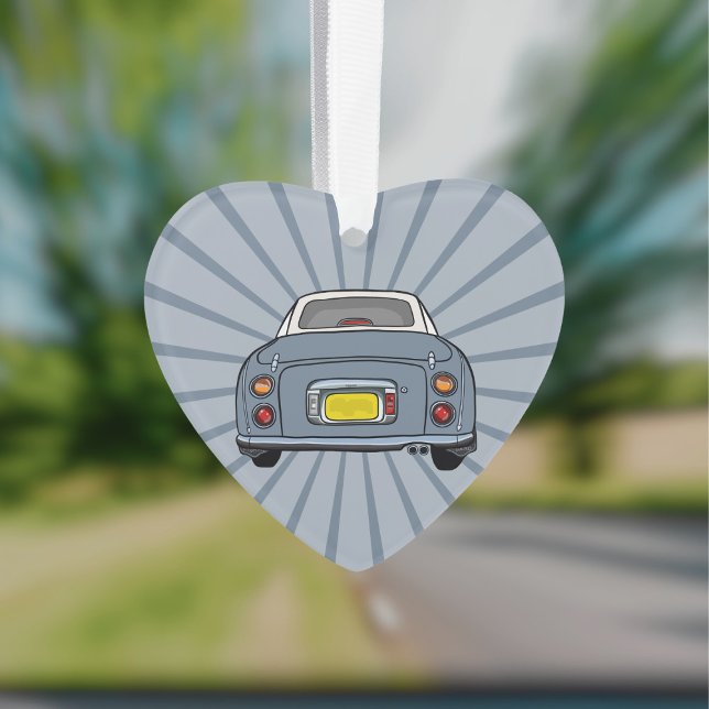 Figarations Cute Lapis Grey Figaro Car Ornament (Fun figgy ornament to hang in your car or on your christmas tree. You can add your name or car reg)