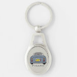Figarations Cute Lapis Grey Figaro Car Silver Keychain at Zazzle