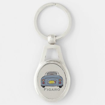 Figarations Cute Lapis Grey Figaro Car Silver Keychain by Figarations at Zazzle