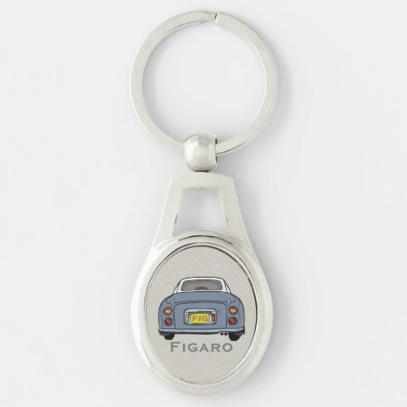 Figarations Cute Lapis Grey Figaro Car Silver Keychain