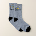 Figarations Cute Lapis Grey Figaro Car Socks at Zazzle