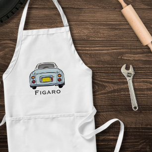 Figarations Cute Pale Aqua Blue Figaro Name Apron