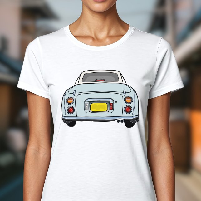 Figarations Cute Pale Aqua Figaro Car Graphic T-Shirt (A cute pale aqua blue figaro car t-shirt! Perfect to wear whilst driving your cute car)