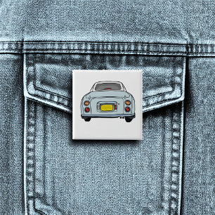 Figarations Cute Pale Aqua Figaro Motor Car Pinback Button