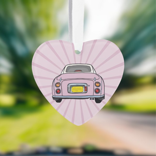 Figarations Cute Pale Pink Figaro Car Ornament (Fun figgy ornament to hang in your car or on your christmas tree. You can add your name or car reg)