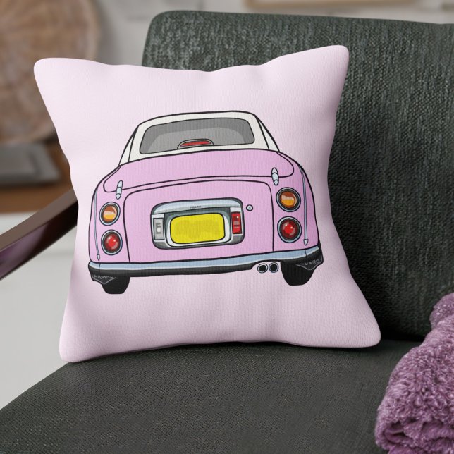 Figarations Cute Pink Figaro Car Throw Pillow (Fun pink figgy on a pink pillow perfect for your car or home)