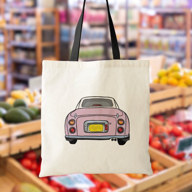 Figarations Cute Pink Figaro Car Tote Bag (Fun tote bag for the pink figaro car owner)