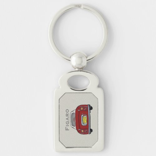 Figarations Cute Red Figaro Car Monogram Silver Keychain