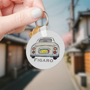 Figarations Cute Topaz Mist Figaro Car Driver Name Keychain