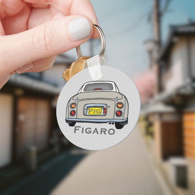 Figarations Cute Topaz Mist Figaro Car Driver Name Keychain (Add your name and initials to this cute topaz mist figaro car keychain.)