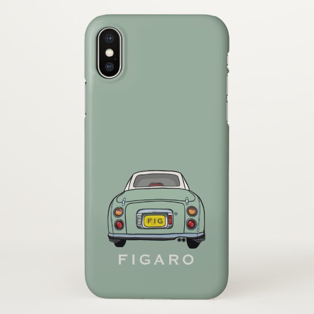 Figarations Emerald Green Figaro Car Personalised iPhone Case (Back)