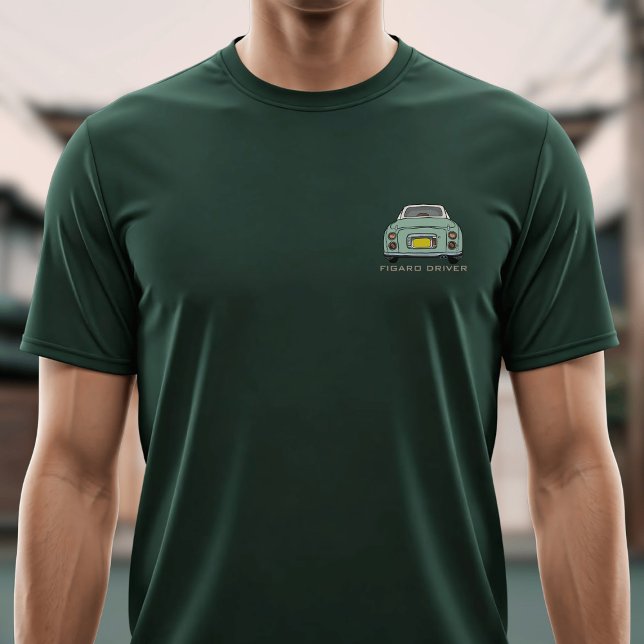 Figarations Emerald Green Figaro Driver Name T-Shirt (A fun green figgy t-shirt with space for your name or car name. Or leave it as Figaro Driver)