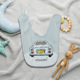 Figarations Figaro Car Name Pale Aqua Baby Bib