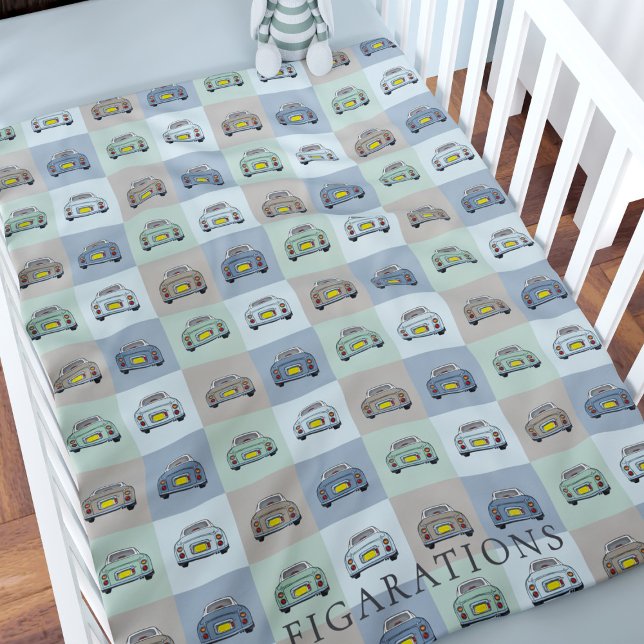 Figarations Figaro Car Pattern Name Baby Blanket (A cute baby blanket for future figaro car owners. Add their name)