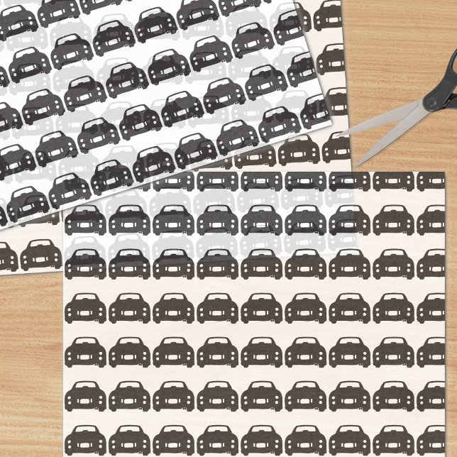 Figarations Figaro Car Silhouette Tissue Paper (Black and White Figaro Car Tissue Paper)