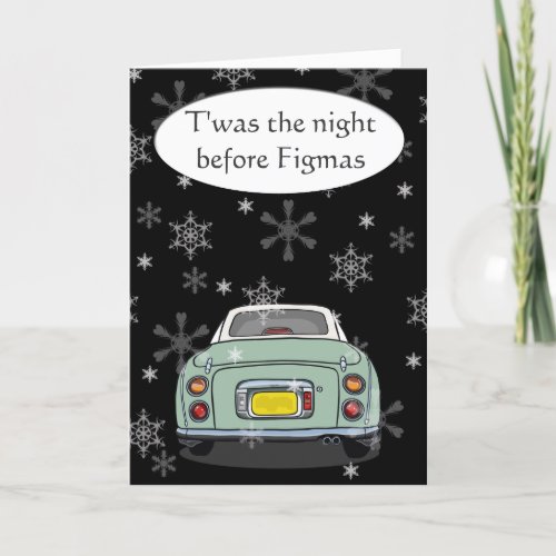 Figarations Figmas Green Figaro Car Christmas Card