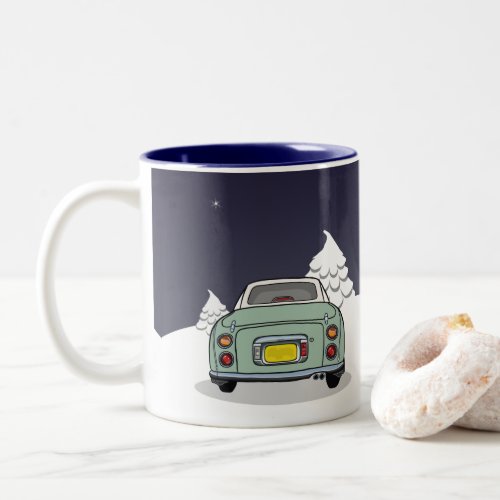 Figarations Figmas Holiday Green Figaro Car Two_Tone Coffee Mug