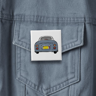 Figarations Lapis Gray Figaro Car Button Badge