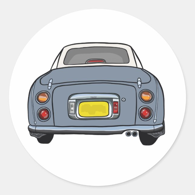 Figarations Lapis Grey Figaro Car Garage Scrapbook Classic Round Sticker (Front)