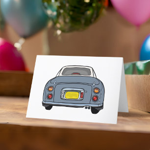 Figarations Lapis Grey Figaro Car Greeting Card