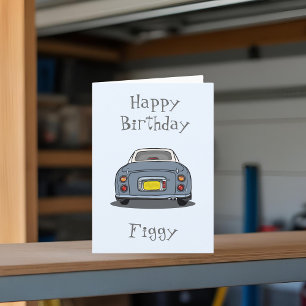 Figarations Lapis Grey Figaro Car Happy Birthday Card