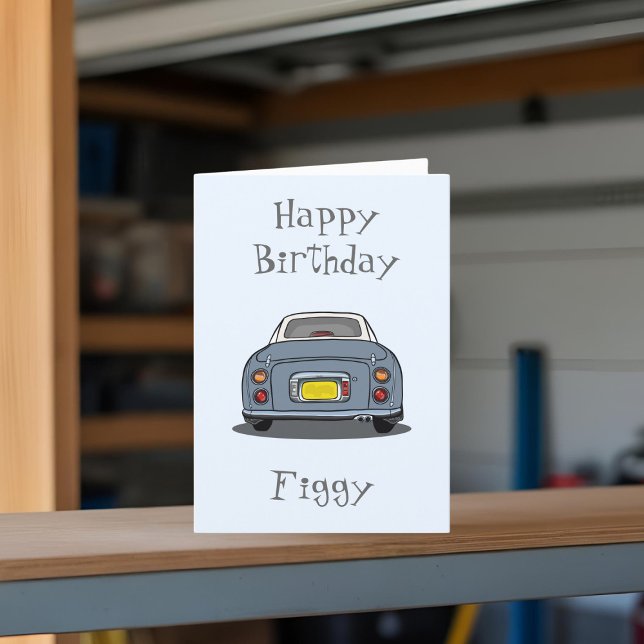 Figarations Lapis Grey Figaro Car Happy Birthday Card (Happy Birthday to your Lapis Grey Figaro! Send them this card. They'll love you even more!)