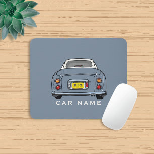Figarations Lapis Grey Figaro Car Monogram Name Mouse Pad