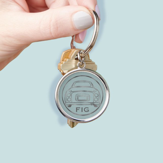 Figarations Monogram Figaro Car Pale Aqua  Keychain (Add your initials! Perfect for you pale aqua figaro car keys)
