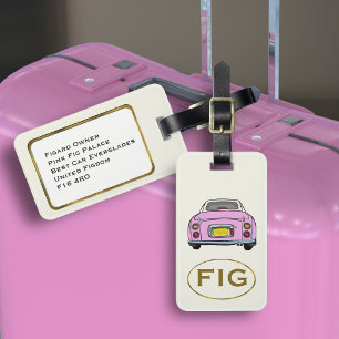 Figarations Monogram Pink Figaro Car Luggage Tag