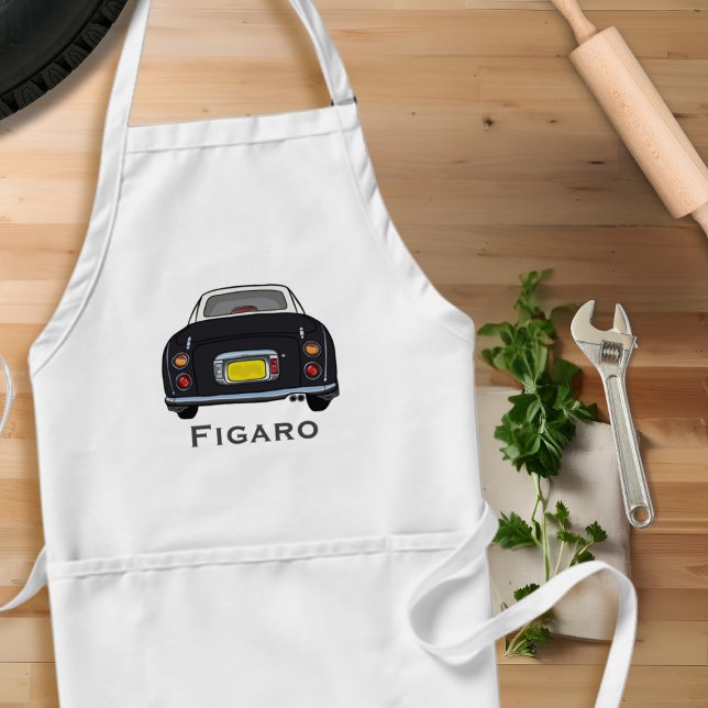 Figarations Name Black Figaro Car Garage Apron (A black figaro apron perfect for the kitchen or garage. Add your name!)