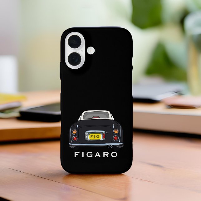 Figarations Name Cute Black Figaro Car Monogram Case-Mate iPhone Case (Cute black figaro phone case with space for your name or initials)