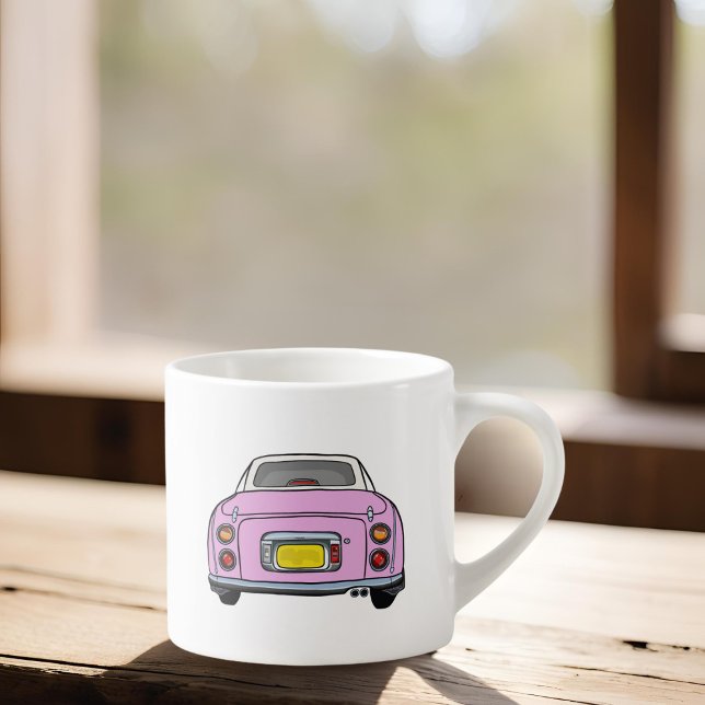 Figarations Name Pink Figaro Car Espresso Cup (For your espresso brews! Just add your name or your pink figaro)