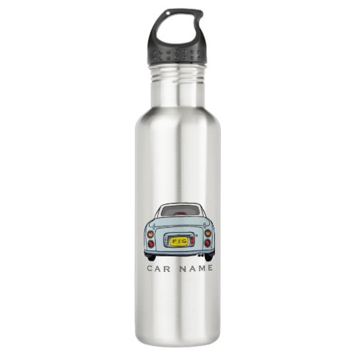 Figarations Pale Aqua Figaro Car Name Monogram Stainless Steel Water Bottle