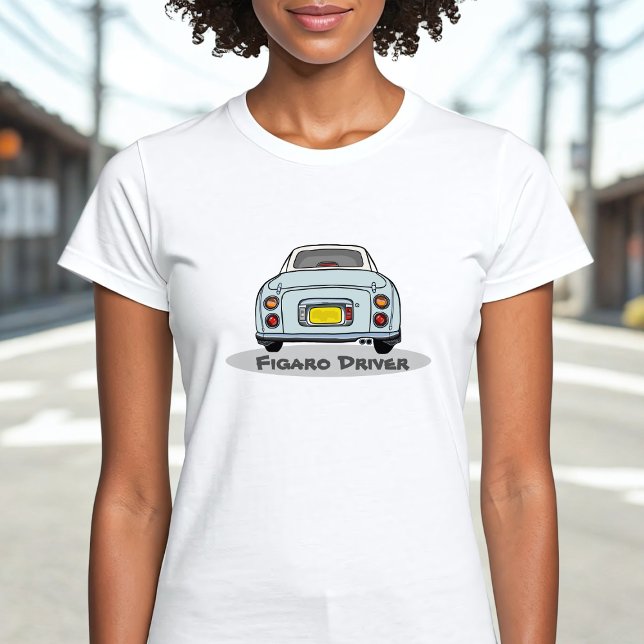Figarations Pale Aqua Figaro Driver Name T-Shirt (Add your name to this cute blue figaro driver t-shirt! Perfect to wear whilst driving your cute car)