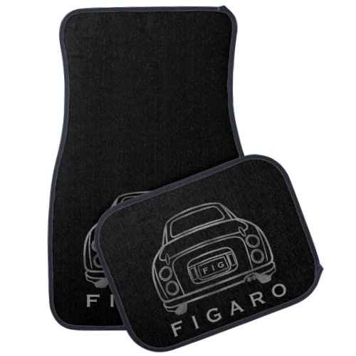 Figarations Personalised Black Silver Figaro Motor Car Floor Mat