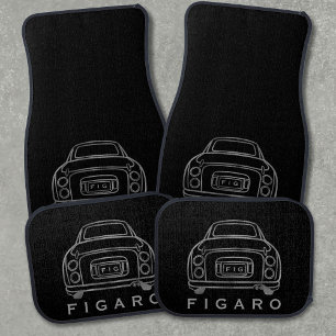 Figarations Personalised Black Silver Figaro Motor Car Floor Mat