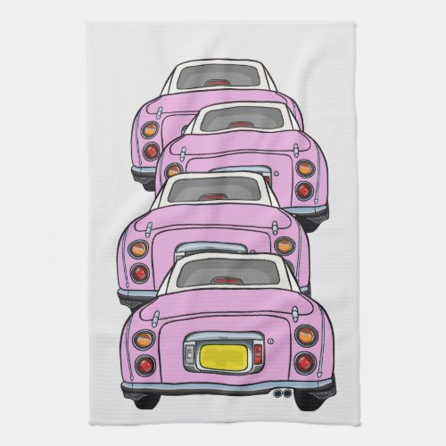 Figarations Pink Figaro Car Convoy Kitchen Towel